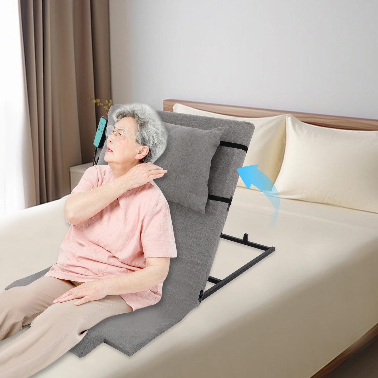 Premium Elektrische Bettrückenlehne für Senioren – Kopfstütze & Kabel-Fernbedienung